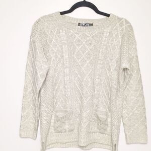 MAK Gray Cable Knit Sweater